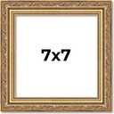Poster Palooza 7x7 Frame Antique Gold Wood Picture Square Frame - Picture Frame Includes UV Acrylic, Foam Board Backing, & Hanging Hardware!