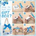 Yexiya 40 Pack 2026 Graduation Gift Bags Bulk Class of 2026 Blue Floral Graduation Party Bags 5.5" Congrats Grad Treat Bag for Gifts with Handles and Bow Ribbon