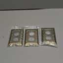 4-Pack Duplex Outlet Cover Plate, Paisley Pattern Antique Brass Metal Wall Plates for Electrical Outlets, 1 Gang Receptacle Cover, Decorative Switch Plates and Outlet Covers