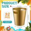 meekoo 32 Pack Gold Ice Buckets for Parties, 3l Plastic Beverage Bucket with Handle, Large Drink Tub Cooler for Champagne, Wine, Beer, and Soda, Beverage Tubs for Wedding, Bar, Table Display