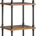 IBUYKE Industrial Pipe Ladder Shelf,4-Tier Vintage Style Book Shelf,Free Standing Units,Display Rack and Storage Organizer for Living Room,Bedroom,Kitchen,Rustic Brown UTMJ404H