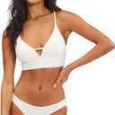 Billabong womens Aloha V Neck Cami Bikini Top (Large, Salt Crystal)