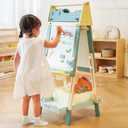 ROBUD Kids Easel, Wooden Adjustable Crocodile Easel for Kids, Double-Sided Magnetic Toddlereasel with Drawing Accessories，1Paper Roll, 2 Storage Boxs... WF013, 18.5 X 21.5 X 42.6 Inches