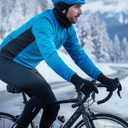 AURUZA Cycling Gloves for Men Winter Cold Weather, Five Fingers Touch Screen Winter Gloves for Men, Waterproof Anti-Slip Warm Gloves Liners for Cycling Biking Walking Sporting Driving (Small, Black)