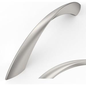 Amerdeco 10 Pack Brushed Satin Nickel Cabinet Pulls 3 Inch(76mm) Hole Center Cabinet Hardware Kitchen Cabinet Handles for Bathroom Drawer Pulls Dresser Pulls ZH0048