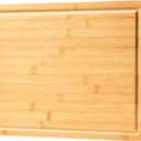 Bamboo Wood Cutting Boards for Kitchen, 1" Thick Charcuterie Boards, Butcher Block with Juice Grooves & Handles (Natural)