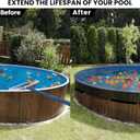 Waterproof Winter Pool Cover, Multifunctional Round Tarp for Above Ground Pool Cover 6FT/8FT/10FT/12FT/21FT with Winch and Cable, Dust and UV Resistance (Leaf net-24 FT)