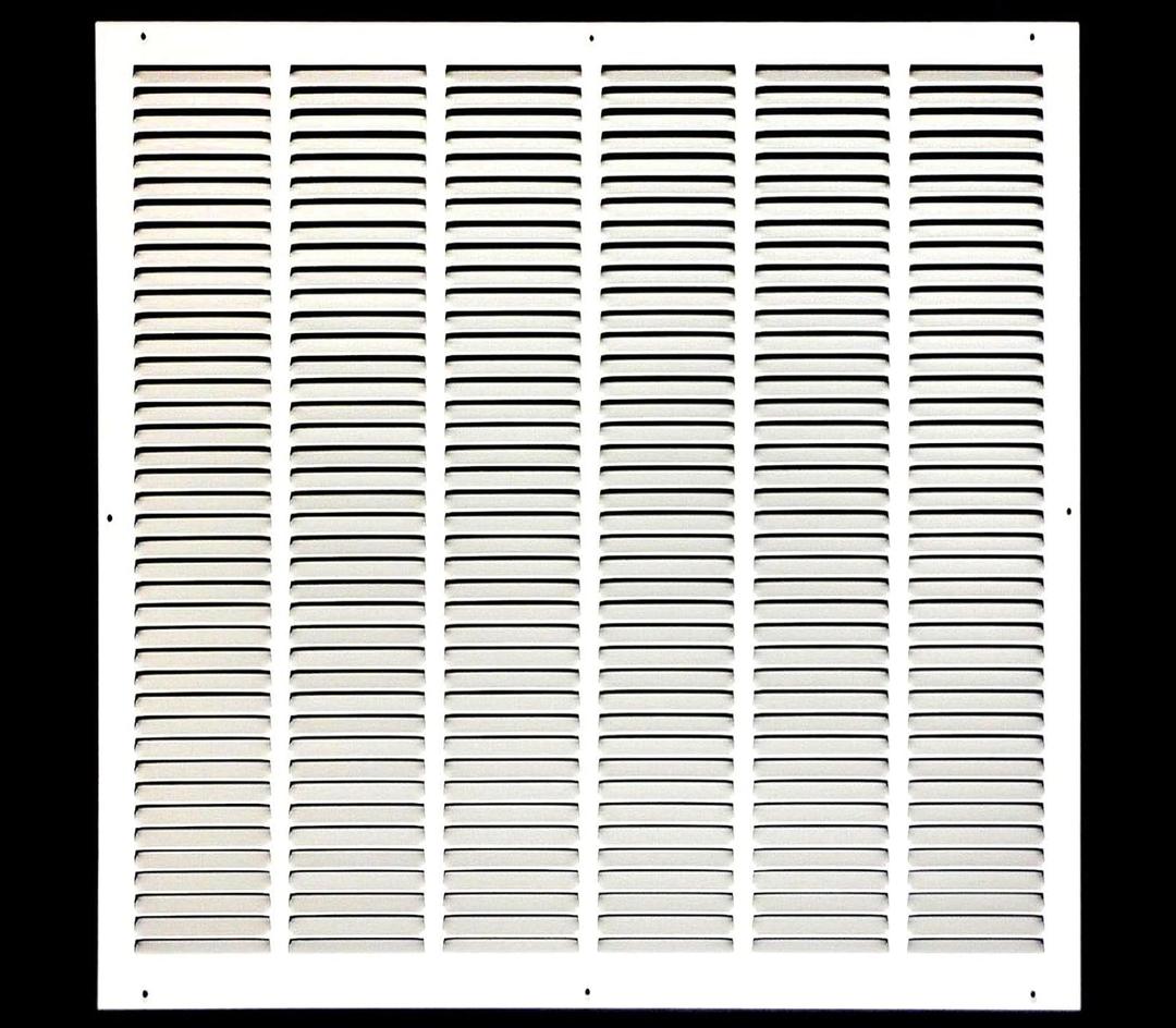 HVAC Premium 28'' x 32'' [Duct Opening] Flat Stamped Steel Return Air Grille - Sidewall and Ceiling - HVAC Vent Duct Cover - White [Outer Dimensions: 29.75''w X 33.75''h]