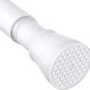 White Tension Curtain Rod for Windows 28 to 48 inch, Adjustable Expandable Pressure Spring Curtain Rod No Drilling, 7/8" Curtain Rod for Bedroom Doorway Closet Door