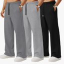 Neer 3 Pack Men's Sweatpants Lightweight Athletic Drawstring Open Bottom Pants Workout Running Lounge Pants with Pocket, Size L