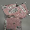 3 x Women's Lace Bralettes Triangle Wireless Bras with Adjustable Straps V Neck Soft Unpadded Multicolors-Petite (Pink)