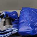 Inflatable Toddler Travel Bed with Safety Bumpers & 2 Mins Auto Inflation Pump, Portable Toddler Kids Air Mattress with Carry Bag for Home Grandma's Sleepovers Travel Camping, 330lbs Support (Blue)