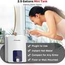 ThermoMate Mini Tank Water Heater Electric, ES250B 2.5 Gallon Point of Use Under Sink Water Heater, 120V Corded Wall or Floor Mounted, UL Listed