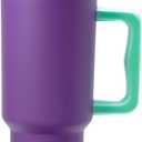 Mayim The Color Block Odyssey 30 Oz Stainless Steel Leak Proof Tumbler with Handle, Insulated Travel Mug or Water Bottle with Straw and Spill Proof Lid for Home, Office or Car -Purple Mix