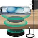 KPON Invisible Wireless Charger,30mm Under Desk Charger Mat, Furniture Table Nightstand Desktop Charging Station for iPhone16/15/14/13/12/11/Samsung/LG/Google Pixel Desk Essentials(with QC Adapter) (Black)