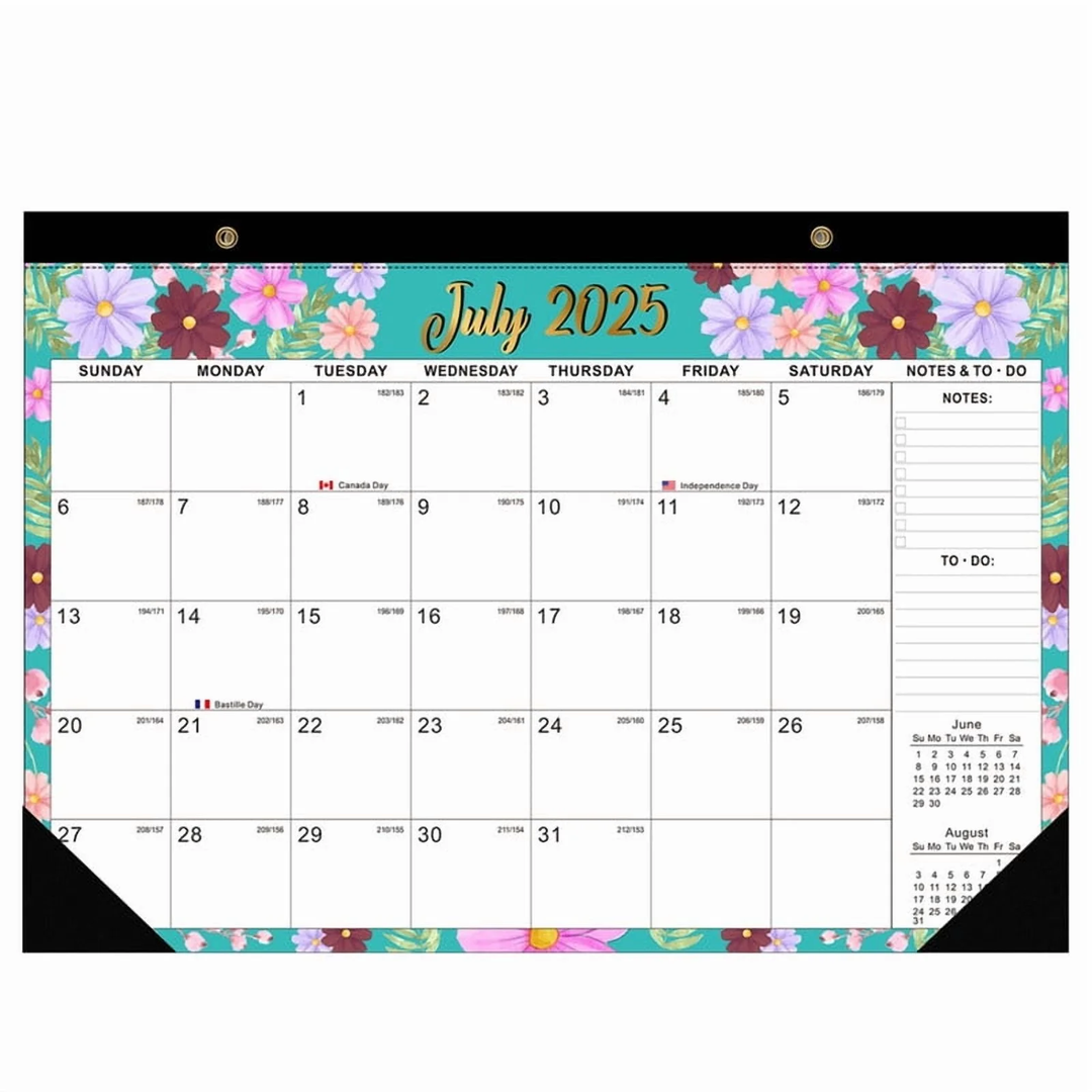 Simplified Desk Calendar 2025