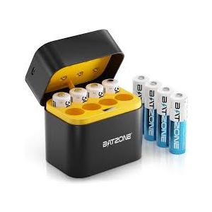Rechargeable aa Batteries Lithium 8 Pack with Fast Charger,1.5V 3000mWh High Capacity aa Lithium Batteries,Constant Output Li-ion Double a Batteries Cycle Times up to 1600x (4Pack)