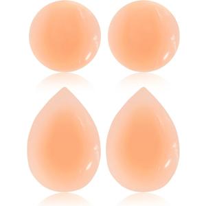 4Pcs Silicone Butt Pads for women, Adhesive Reusable Butt Hip Dip Corrector Enhancer for Crossdressers Underwear (Beige, M)