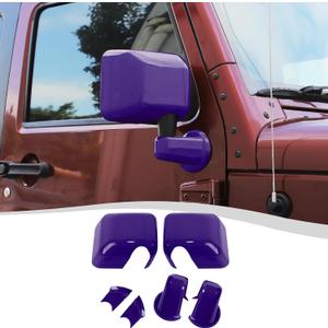 Side Mirror Cover,Rearview Mirrors Decoration Trim Kit Fit for 2007-2018 Jeep Wrangler JK JKU(Purple)