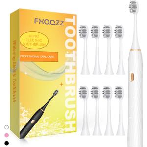 Sonic Electric Toothbrush for Adults and Kids, Rechargeable Toothbrush With 8 Brush Head, 4 Modes and 2 Minute Timer, 42000VPM Power Motor, IPX8 Waterproof, 4 Hours Fast Charge last 90 days (White)
