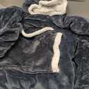 Giggling Getup Wearable Blanket Hoodie for Women Men Gifts for Women Mom Wife Sherpa Fleece Long Hooded Blanket Sweatshirt Cozy Sherpa Wearable Throw with Pocket & Sleeves for Adult Standard Dark Grey