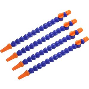 uxcell 4Pcs G3/8" Thread Flexible Water Oil Coolant Pipe Hose, 300mm Plastic Adjustable Round Nozzle Cooling Pipe Hose with Switch and Internal Tube for Lathe CNC Water Cooling System
