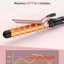 YEEGOR 1 1/4 inch Curling Iron,Extra Long Barrel Culing Wannd,100-240V Dual Voltage Hair Curler for Big Wave Curls,12 Temps