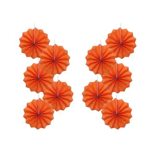 Orange Birthday Party Decorations, DIY Orange Paper Fans Hanging Decoration,8in Halloween Paper Fans, Halloween Decor, Fox Birthday Decorations Events Accessories 30 Color DIY Set (Orange)