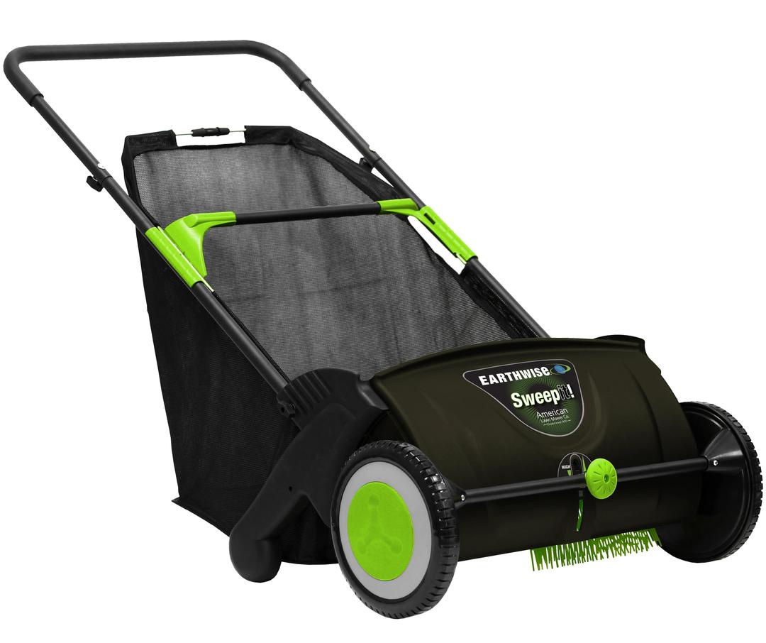 Earthwise LSW70021 21-Inch Width Leaf & Grass Push Lawn Sweeper, Black
