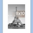 upsimples 8x10 Picture Frame, Display Pictures 5x7 with Mat or 8 x 10 Without, Wall Hanging Photo Frames, Blue, 1 Pack