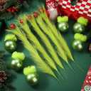 Bucherry 32 Pcs Lime Green Furry Christmas Ball Ornaments for Xmas Tree, Fuzzy Ball with Hair and 18'' Green Tree Picks Topper for Home Party Supplies Fireplace Mantel Wall Decor(Lime,3.2'')