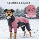 Dog Winter Coat Soft Fleece Dog Clothes for Cold Weather, Warm Dogs Pullover Pajamas Cozy Cold Weather Jacket Full Body Suit Windproof Fleece Sweater for Dogs Walking Hiking Sleeping (Pink L)