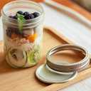 Miuyhji Wide Mouth Mason Jars 16 oz with Lids [4 Pack], Canning Jars with Metal Airtight Lids and Bands, 16 oz Glass Jars for Fermenting, Pickling, Freezing, Preserving, Meal Prep, Jar Dcor, 16 oz-4Pcs