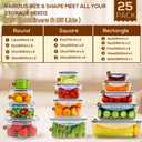 50 PCS Thicker Food Storage Containers with Lids, Clear Stackable Airtight Leakproof Reusable Plastic Meal Prep Container Set for Kitchen Storage/ Lunch, Fridge/ Microwave Safe with Labels&Pen