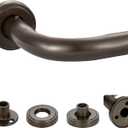 Dark Bronze Wrap Around Curtain Rod, 1 Inch Diameter - Adjustable Blackout Curtain Rod with Zinc Alloy Finials and Aluminum Center Brackets for Windows 28 to 86 Inch