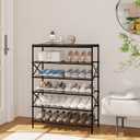 IBUYKE 6 Tier Shoe Rack, Large Capacity Shoe Storage Organizer for 24 Pairs of Shoes, Metal Shoe Storage Rack with Shelf for Entryway Hallway Closet Garage, Black TXJ016B