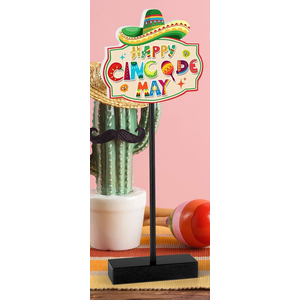 Cinco De Mayo Table Decorations Wooden Signs Mexican Fiesta Decorations for Home Holiday Party (Word)