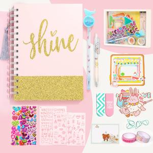 DIY Journal Kit, Gifts for Girls Age of 8 9 10 11 12 13 Years Old and Up, Girls Journal Set for Teen Decorate Her Planner/Organizer Birthday Gift Cute Art Crafts Scrapbook Stationary Kit