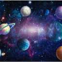 Outer Space Backdrop Starry Galaxy Banner for Baby Boys Girls Planet Theme Birthday Party, Ladvis 82.7"x59" Nebula Photography Background Photoshoot Decorations Photo Studio Props Cake Table Decor (Blue)