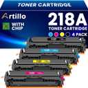 218A Toner Cartridges (with Chip) Replacement for HP 218A 218X W2180A W2180X Toner Cartridges for HP Color Laserjet Pro MFP 3301fdw 3301cdw 3301sdw 3201dw Printer (BCMY, 4 Pack)