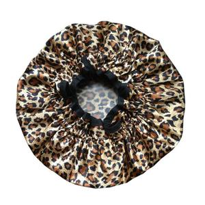 Designer Reusable Shower Cap, Leopard Stylish Bath Cap Double Layers Waterproof Bathing Shower Hat