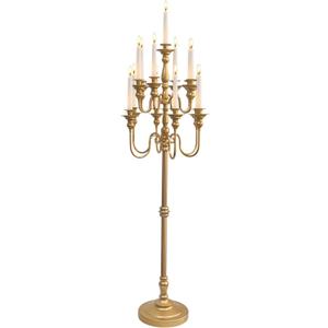 Gold Candelabra Centerpiece for Wedding Event Decor, 55'' Tall Floor Candle Holders, Metal 13 Arm Floor Candelabra Centerpiece Decorations for 5 Candlesticks Party Wedding Aisle Home Decor