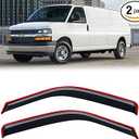in-Channel Rain Guards for 1996-2026 Chevy Express Van/GMC Savana 1500 2500 3500, Window Visor Shields Vent Deflector Shade Wind Dark Smoke for 09-26 Express/Savana 4500, Tape-On, 2PCS