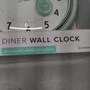 La Crosse Clock 9.5-inch Retro Diner Light Pistachio Green Silent Sweep Quartz Clock - 404-3024PH
