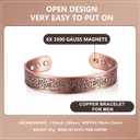 Copper Bracelet for Men 99.9% Pure Copper Magnetic Bangle with 6pcs 3500 Gauss Magnets, Copper Magnetic Bracelet for Men Copper Bracelets Jewelry Gift Gifts for Men Dad