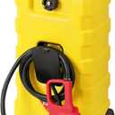 15 Gallon Fuel Caddy Portable Fuel Transfer Tank with LE Siphon Pump & 10ft Delivery Hose  Diesel & Gasoline Fuel Tank On Wheels for Cars, Lawn Mowers, ATVs & Boats - Yellow