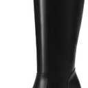 Knee High Boots Women Chunky Heeled Square Toe Boot Platform Tall Long Boots Side Zipper Gogo Boots, Tall, Size 8
