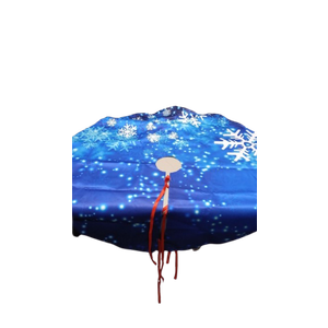 Winter Blue Snowflakes Tree Skirt Home Decoration Large Round Tree Skirt