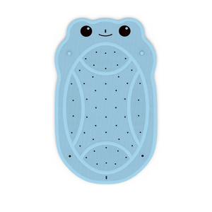 Bathtub Mat Non Slip, Kids Bath Mat 30"x 18", Bath Mat for Tub Non Slip with Strong Suction and Textured Surface, Natural Rubber Latex Free PVC Free Safe for Baby, Frog Pattern, Blue