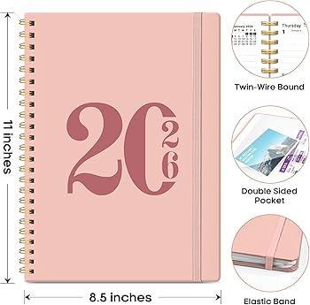 2026 Planner, Weekly and Monthly Calendar Academic Planner, Jan 2026 - Dec 2026, Planning Agenda Book for Desk Accessories and School Supplies - A5 (6.3'' x 8.5''), Pack Of 3